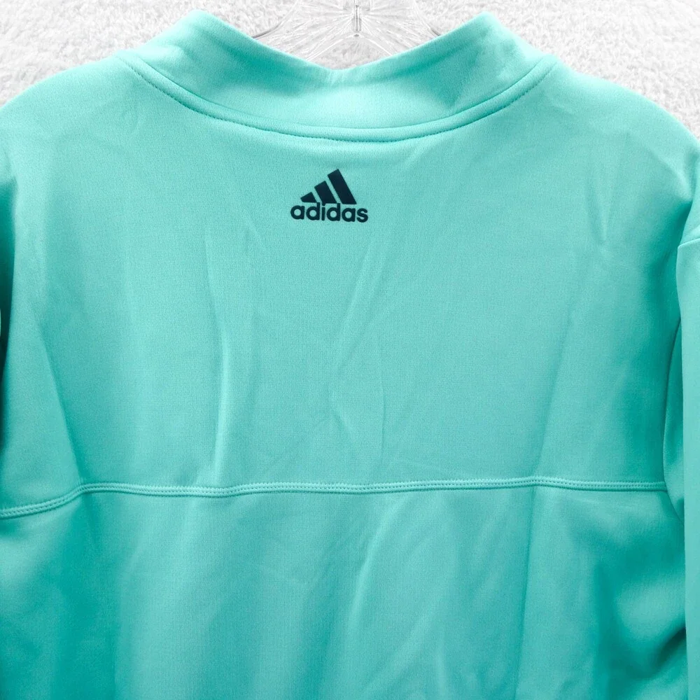Adidas Club 1/4 Zip Mens Medium Adidas Green Knit Golf Casual Sweatshirt Gym New